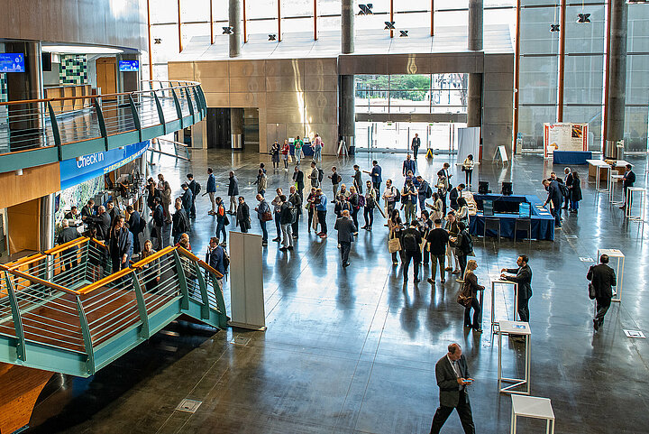 Reception hall of the Estoril Convention Centre with waiting participants